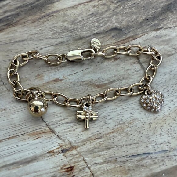 Dyrberg/Kern Senga bracelet with heart, dragonfly and ball charms - Picture 1 of 9